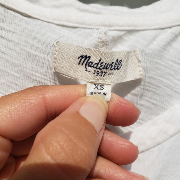 Madewell blue and white embroidered tank top - Picture 4 of 6